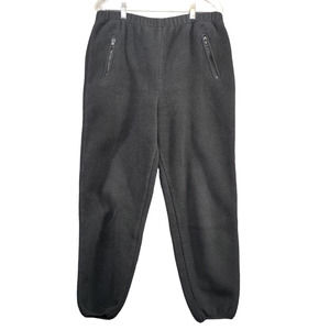 Campmor Men's Fleece Jogger Sweatpants Black Medium Zipped Pockets Vintage